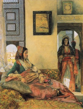 La vida en el Hareem El Cairo Oriental John Frederick Lewis Árabes Pinturas al óleo